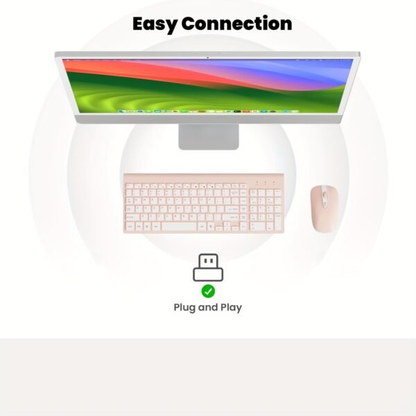 Cimetech Wireless Keyboard and Mouse Combo for Office Laptop and Desktop Use