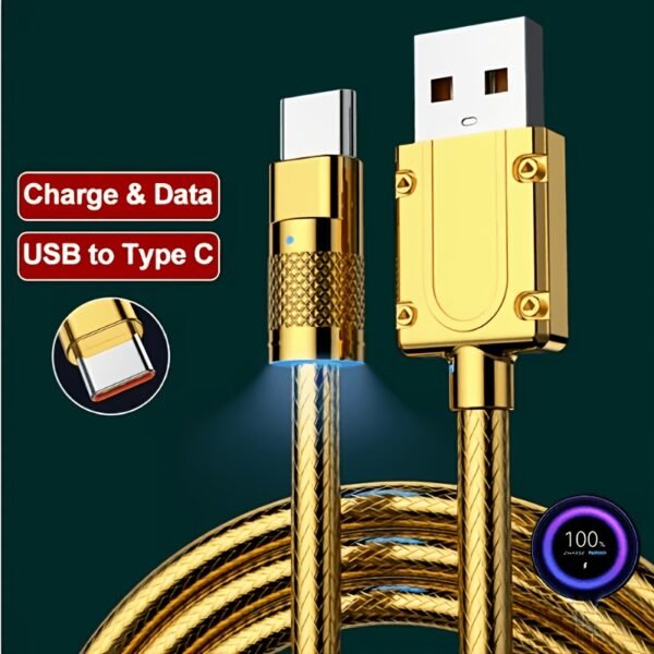 7e9a8ffa-420e-49d9-9c20-bab6be5e9dfe.jpg 100W 6A Fast Charging USB Cable USB to Type-C / Micro USB Charging Cord