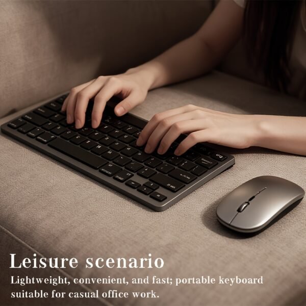 Dual-Mode Wireless Keyboard and Mouse Combo 2.4G + Bluetooth Rechargeable Silent Keyboard Set