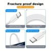 60W Fast Charging USB Type-C Cable 3FT / 6FT / 10FT USB-A to USB-C Charger Cord