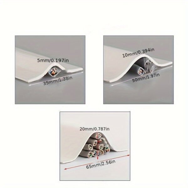 3M Self-Adhesive Floor Cable Management Channel Pressure Resistant Wire Cover Trough