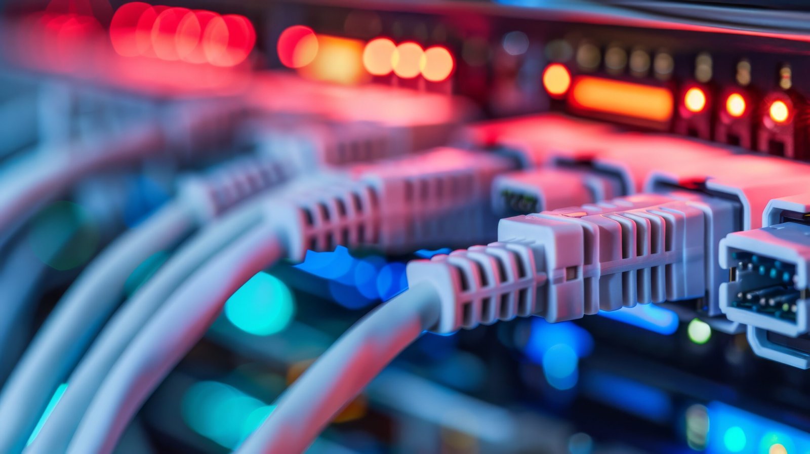 Highspeed network cables link servers for efficient data transmission and reliable communication